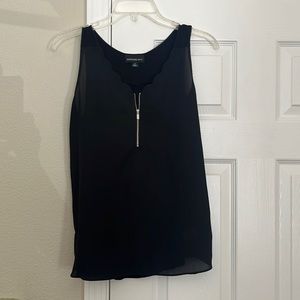 Fortune & Ivy black scallop next zipper tank